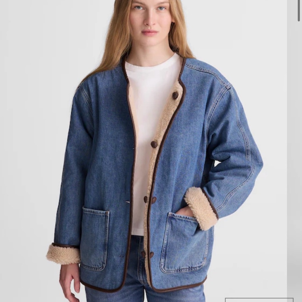 Madewell Reversible Denim & Sherpa Jacket - Picture 4 of 12
